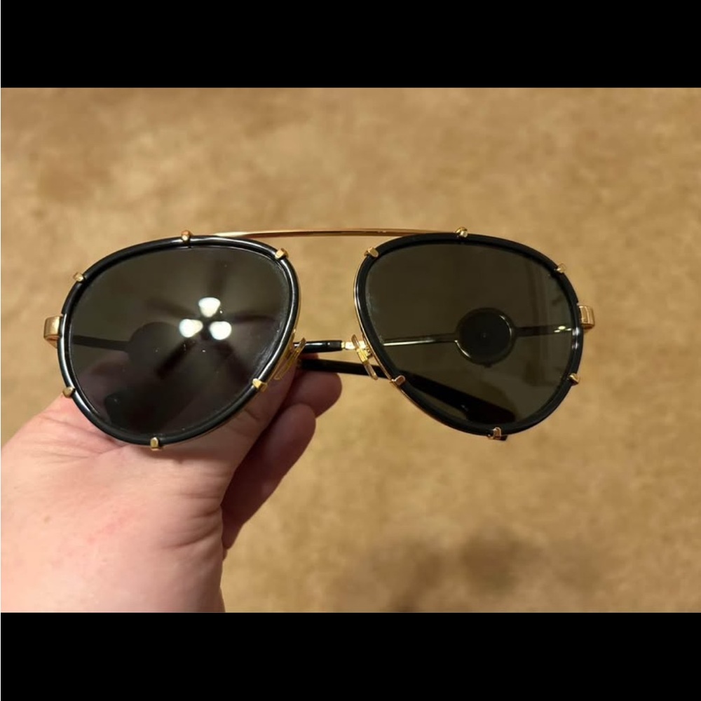 Versace black aviator sunglasses